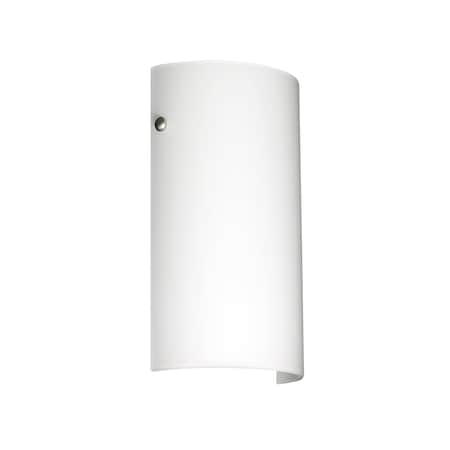 Besa Lighting Tamburo 7 Wall Sconce, Opal Matte, Polished Nickel Cap Finish, 1x8W LED 704207-LED-PN